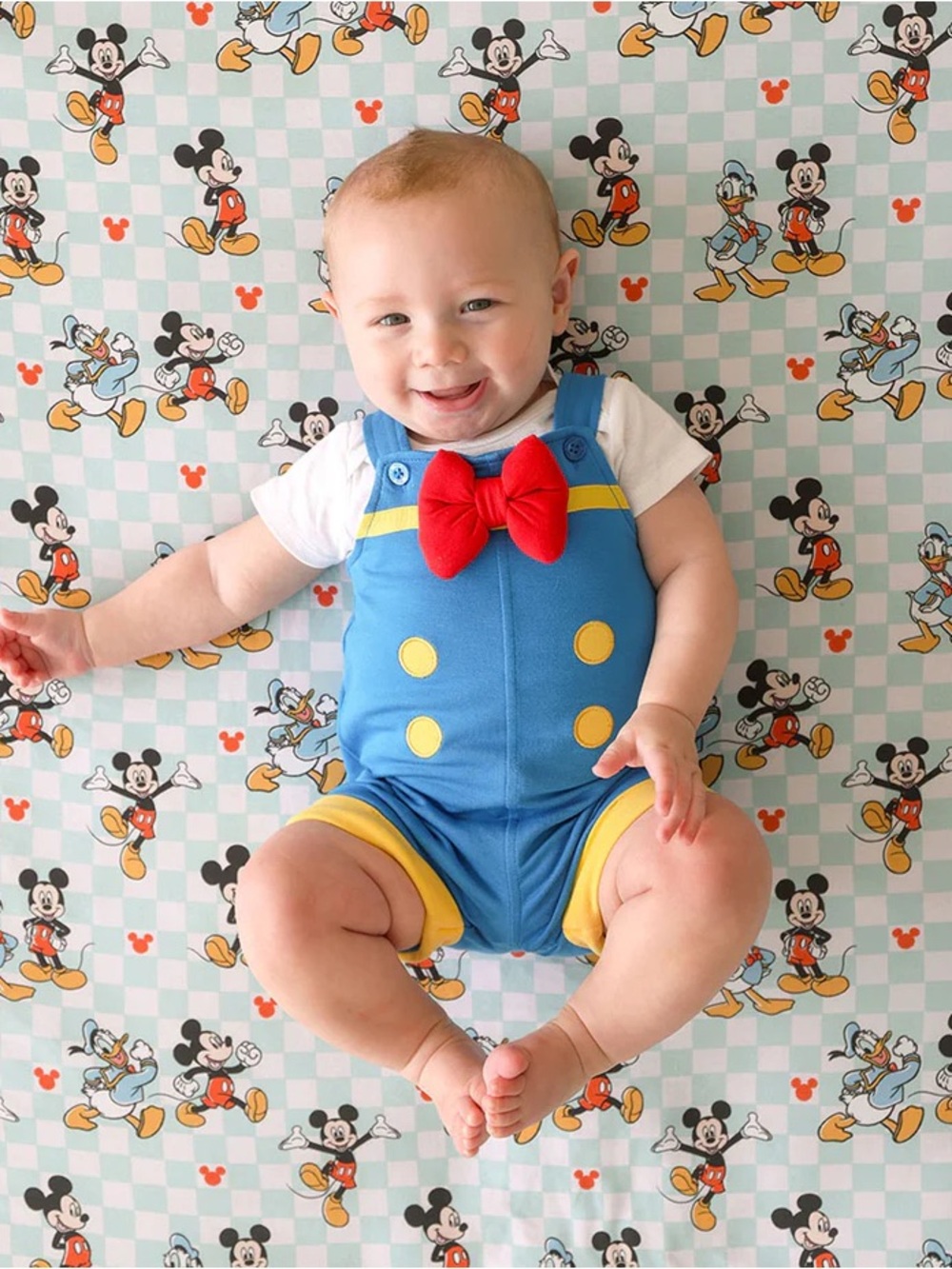 NWOT Posh Peanut Disney Donald Duck French terry shorts overall 6-12M